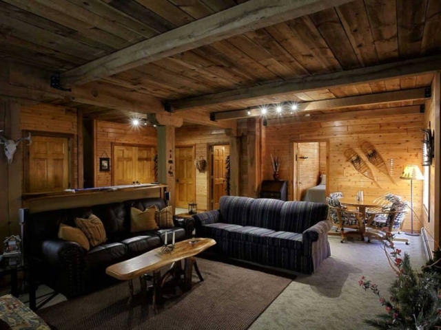Rustic Family Room in Traverse City